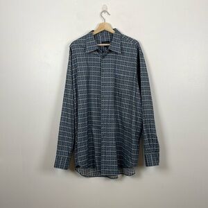 Scott Barber Button Down Mens XXL Long Sleeve Checkered 1 Pocket Plaid Shirt